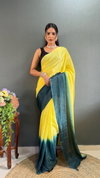 LC 100  Soft Chinon Plain 1 Minute Readymade Saree Suppliers In India